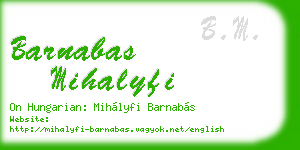 barnabas mihalyfi business card