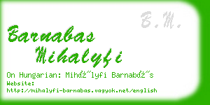 barnabas mihalyfi business card